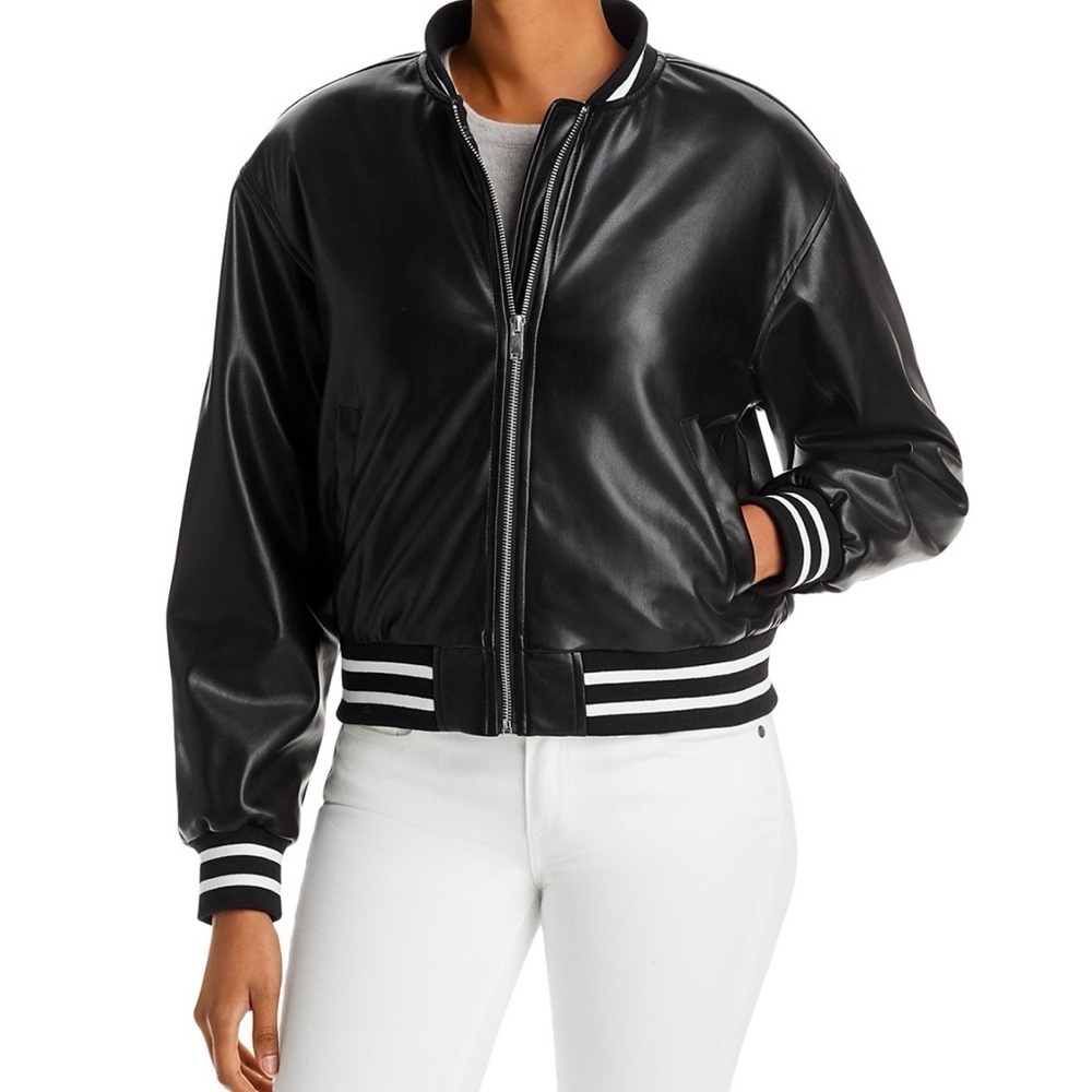 BOMBER JACKET  BLACK - Relaxed Fit SIZE LARGE NWT
